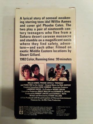 Paradise vhs very rare cult thriller horror oop sleaze Embassy video 2