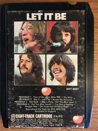 The Beatles Let It Be Vintage Rare 8 Track Tape Late Nite Bargain