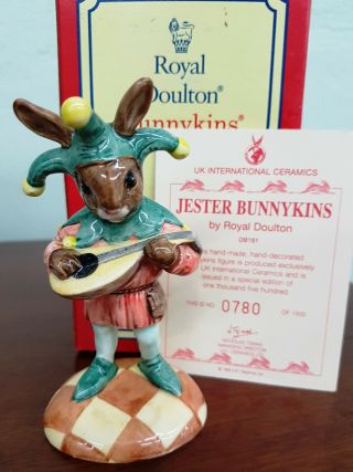 Rare Royal Doulton Limited Edition Db161 Jester Bunnykins