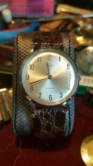 Vintage Rare 1966 Timex Marlin Mens Watch All 2010 2 Hand Model