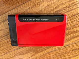 Vintage PANASONIC KP - 2A Battery Operated Pencil Sharpener.  RARE RED 2