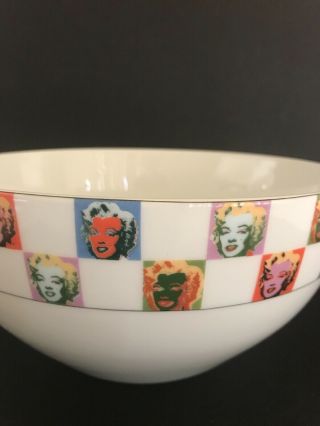 Rare 2 Andy Warhol Marilyn Monroe China Bowls - 1997 - 8.  5 " Round 4.  5 " Deep