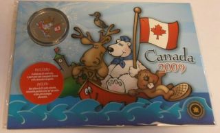 2009 Rcm Canada Day Rare Colorized Large 25 Cents Coin