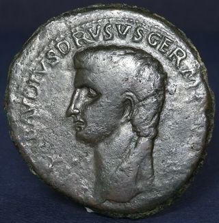 Nero Claudius Drusus Rare Brass Sestertius,  Ad 41 - 42, .  See Photos