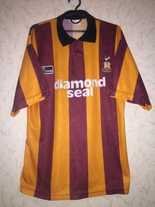 Rare Bradford City 1994 - 1996 Home Football Shirt Jersey Maglia