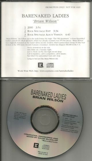 Barenaked Ladies Brian Wilson 3trx W/ Rare Edit Promo Dj Cd Single 1996