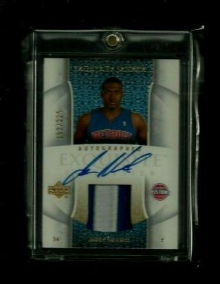 Jason Maxiell 2005 - 06 Exquisite Rookie Patch Auto /225 Rare Pistons On - Card