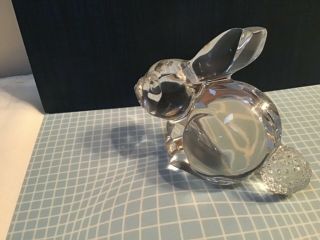 Vtg Rare Waterford Crystal Bunny Figurine Clear Body/diamond Faceted Tail Signed