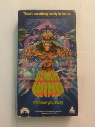 Rare Vhs Demon Wind 1990 Vhs Cult Horror Prism Video Nasty Sci - Fi Movie Gore Oop