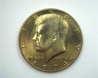 1974 Kennedy Silver 50 Cents Gem,  Uncirculated,  Toning Rare