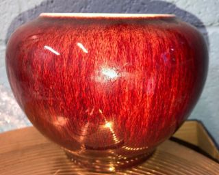 Catalina Island Pottery 1930,  S Oxblood 5 1/2” Tall Rare Size Pot Bowl Vase
