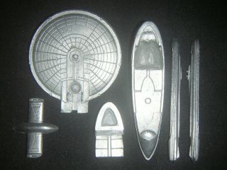 Star Trek Fasa Federation Uss Excelsior Battleship Pewter Oop Very Rare