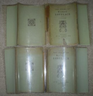 VERY RARE,  LIMITED EDITION OF 400 COPIES,  POEMS OF RICHARD LOVELACE,  IN DJ,  1925 2