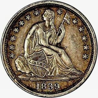 1839 - O Liberty Seated Half Dime.  Rare Ef,