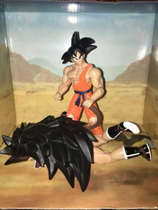 Rare Dragon Ball Z Jakks Pacific Battle Goku & Raditz Action Figures.