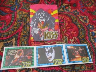 Kiss 1978 Holland Rare Cards And Wrapper.  Ace Frehley Gene Simmons Peter Criss