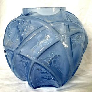 Phoenix Consolidated Glass Martelle Vase Rare In Blue Art Deco