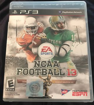 Ncaa Football 13 Playstation 3 Ps3 Kids Game Complete Very Rare Fast Ship 2013