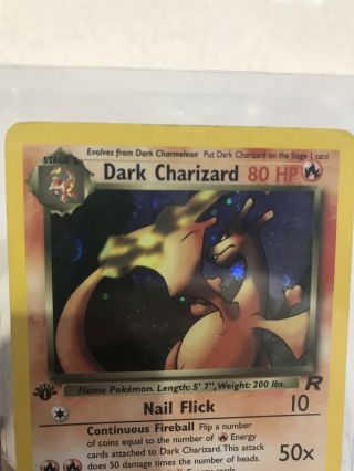 2000 Pokemon Team Rocket 1st Edition Dark Charizard Holo 4/82 Ultra Rare 2