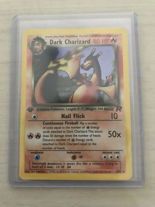 2000 Pokemon Team Rocket 1st Edition Dark Charizard Holo 4/82 Ultra Rare 5
