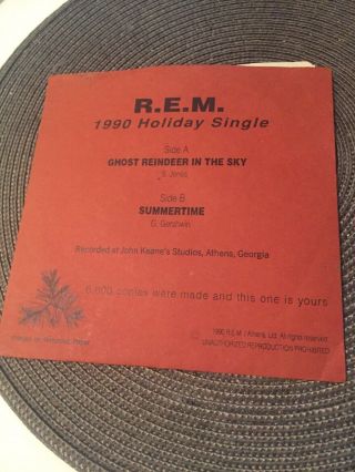 Rare 1990 R.  E.  M.  Rem Holiday 7 - Inch Never Played Only 6k Made