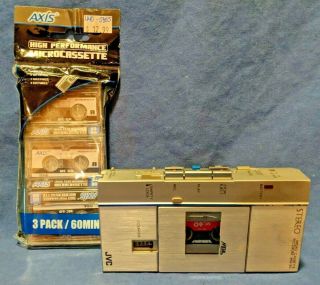 Jvc Mq - 5k Stereo Micro Cassette Recorder Rare Includes Tapes