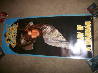 Rare 1981 Ozzy Osbourne Diary Of A Madman Store Promo Poster 18 X 43
