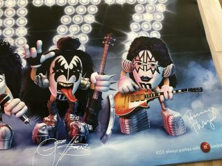 RARE KISS PROMO M&M ' s Band Poster 2009 - Gene Simmons,  Paul Stanley - 36x24in 3