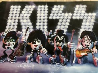 RARE KISS PROMO M&M ' s Band Poster 2009 - Gene Simmons,  Paul Stanley - 36x24in 4