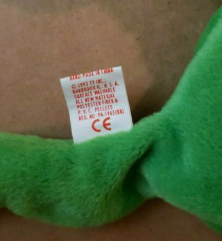 Ty Beanie Baby Legs The Frog 3rd Gen Hang Tag Near RARE 3