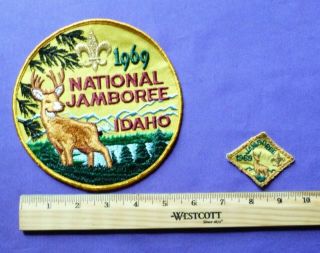 Boy Scout (bsa) Jacket & Hat Patches 1969 National Jamboree Idaho Vintage Rare