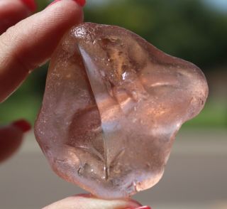 Huge Rare Pink Seaglass Partial Fancy Glass Frosty Sea Of Japan