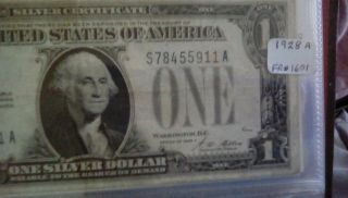 1928a Rare Us Silver Certificates $one 1928a Dollar Fr 1605 S78455911