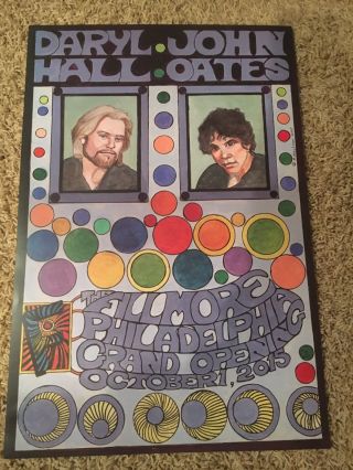 Hall And Oates Poster Fillmore Philadelphia Grand Opening Rare