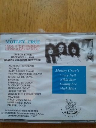 vtg MOTLEY CRUE very rare LIVE Nassau Coliseum DEC 1989 Audio CD Hellraisers 2
