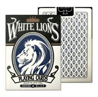Rare White Lions Series A Blue Playing Cards.  Deck.  David Blaine