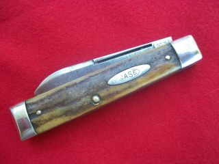 Rare Case Xx 5234 Stag 3 5/8 " Square End Doctors Knife