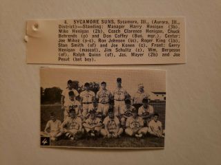 Sycamore Suns Illinois 1962 Baseball Team Picture Rare