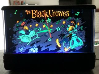 The Black Crowes Very Rare Black Light Clock Heckle & Jeckle.