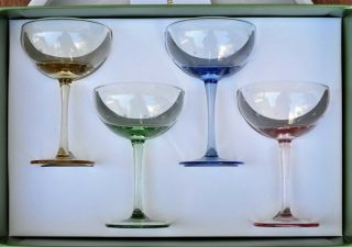 Rare Set/4 Kate Spade Larabee Dot Champagne Glasses By Lenox