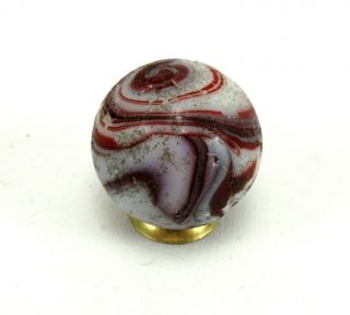 Marbles Vintage Rare Large 7/8,  " Akro Agate Oxblood Swirl Shooter Wow