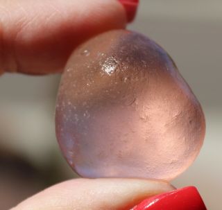 XL FROSTY PINK SEAGLASS NUGGET FROM SEA OF JAPAN,  RUSSIA,  RARE 2