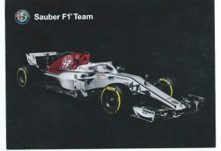 Charles Leclerc 2018 Sauber F1 Team Official Hand Signed Driver Card (Very Rare) 2