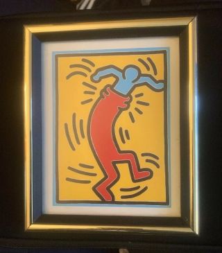 Keith Haring Rare Pop Art (1993 Print) Framed Poster Untitled 5.  5x7