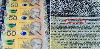 On Rare $50 Dollar Australian Note With Spelling Error - Tracking Inc