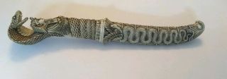 Rare Ancient Egyptian Style With A Cobra Reared Up Coiled Around Ivory Knife