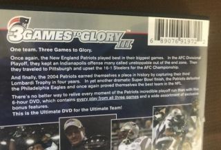 England Patriots 3 Games to Glory III (DVD 2005 2 Disc Set) IN LNC RARE&OOP 7