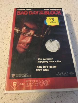 Bad Day On The Block - Charles Sheen (charlie) - Rare Vhs Video