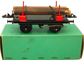 Hornby O Gauge No.  50 42186 Lumber Wagon With Logs - Rare And A/mint Boxed