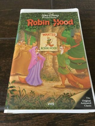 Rare Walt Disney Robin Hood Black Diamond Classics Clamshell First Release Vhs